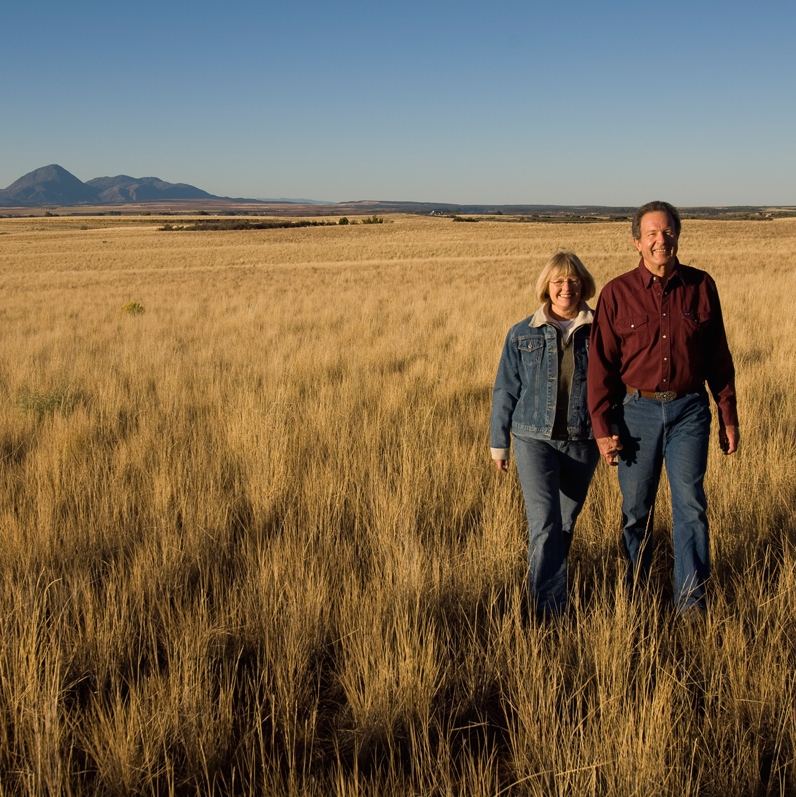 Chuck and M.B. McAfee on their farm near Lewis, Montezuma County Colorado